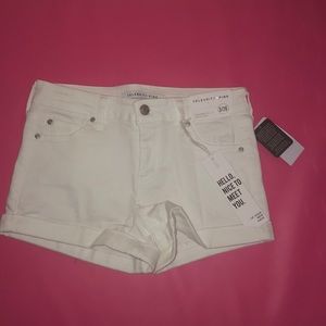 White denim shorts